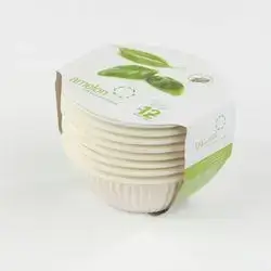Small round colored plate, 12 pieces