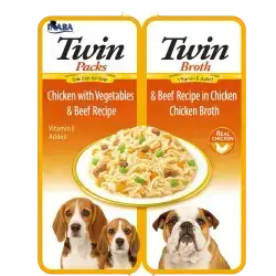 Inaba Twin Packs - With Chicken & Vegetables & Beef In Broth 80g