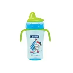 Silicone Spout Training Cup 240ml with Handle - Blue