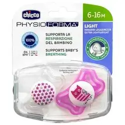 Chicco - Physio Light Soother 6-16M - 2 Pcs, Pink