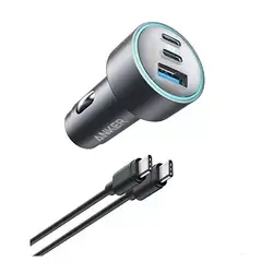 Anker 335 Car Charger 67W With 3Ft C-To-C Cable Black1
