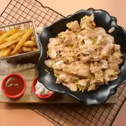 Crispy Chicken Rizo With Cheese