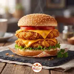 Double Chicken Burger With Double Cheese