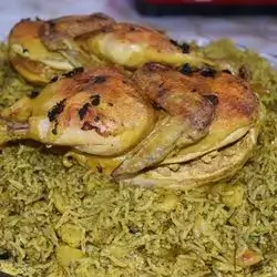 Half Charcoal Grilled Chicken & Rice With Broad Beans Platter