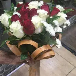 Bouquet Flowers- Red&White