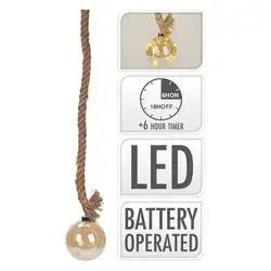 Rope Glass Ball Pendant Lıghtıng 12Cm 19 Led Lıghts Ww