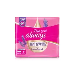 Always Cotton Skin Love Sanitary Pads, 8 Large Thick Pads