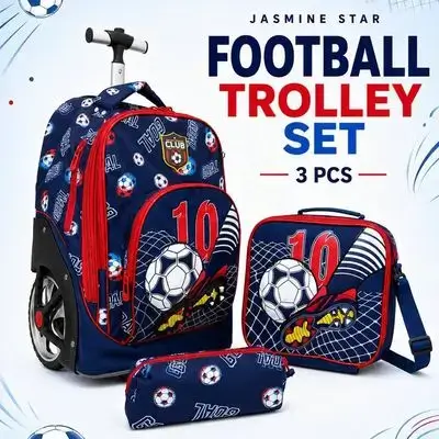 Jasmine Star 3-Piece Trolley School Bag Set