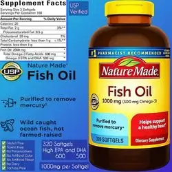 Nature Made Fish Oil Omega 3 Supplements, 1000mg Softgels, Omega 3 Fish Oil for Healthy Heart Support, 320 Softgels omega3