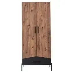 Ayder 2 Door Cabinet Atlantic Pine Dark Grey