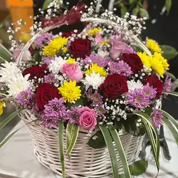 Rose Dawoodi Flower Basket 50 Pcs