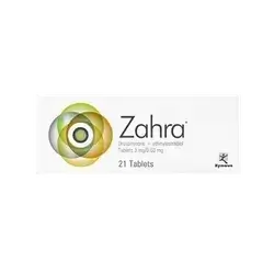 Zahra ( Drospirenone 3mg + Ethinylestradiol 0.03mg) 21 Tablets _ Zynova