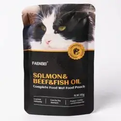 Faenbei Cat Wet Food Pouch Salmon And Beef And Fish Oil