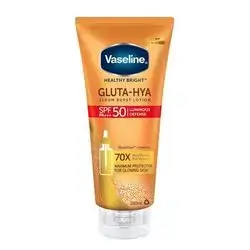 Vaseline Healthy Bright Gluta-Hya serum BURST Lotion SPF 50 Luminous Defense 70X Maximum Protection For Glowing Skin 150ml