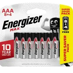 Energizer Max 1.5V Alkaline batteries - AAA Promo Pack Of 8+4