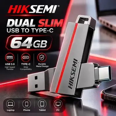HIKSEMI DUAL SLIM USB TO TYPE C 64GG