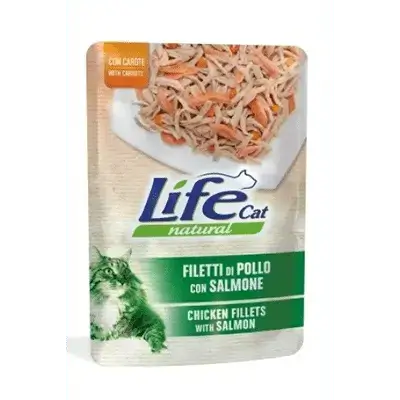 Life Natural فيليه دجاج مع سمك السلمون والجزر 70g