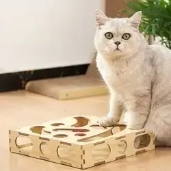 Wooden Cat Ball Toys 
