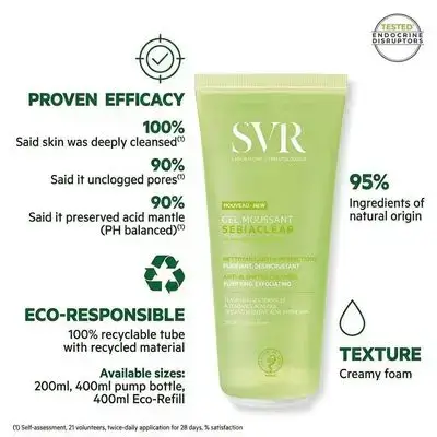 SVR Sebiaclear Gel Moussant (Purifying and Exfoliating Anti-Blemishes Cleanser)