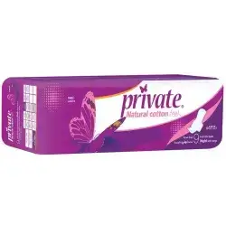 Private Natural Cotton Maxi Night 9 Pads