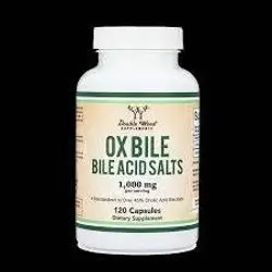 Double Wood - Ox Bile Acid Salts - Digestive Support - 1000 mg, 120 Capsules