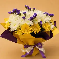 Chrysanthemum and Statice Bouquet