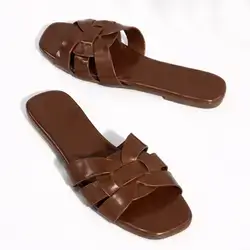 SHUZIA Ladies' Vacation Flat Heel Summer Sandal Slip On Shoe - Size: 39.5