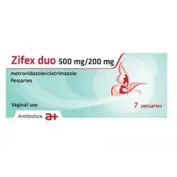 Zifex Duo 500mg/200mg 7 Vaginal Ovules