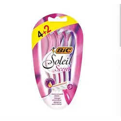 Soleil Scent Shaved Razors With Vitamin E 3 Blades, 4+2 Pcs