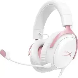 HyperX Cloud III ( OPEN BOX ) – Wired Gaming Headset, PC, PS5, Xbox Series X|S, Angled 53mm Drivers, DTS, Memory Foam, Durable Frame, Ultra-Clear 10mm Mic, USB-C, USB-A, 3.5mm – Pink