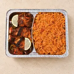 Red Rice with Fish - One Divided Tray