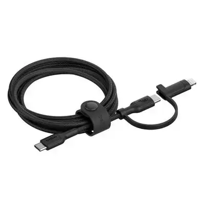 Belkin BoostCharger 2-in-1 | USB-C to USB-C Braided Cable with Lightning Adapter