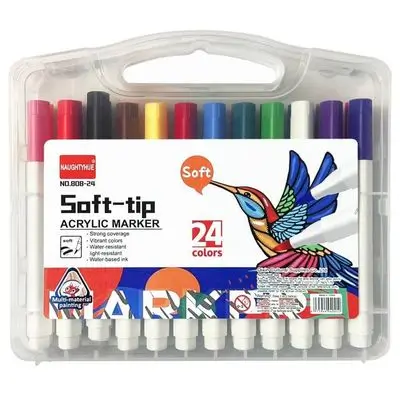 SOFT -TIP ACRYLIC MARKER SET 24 Colors