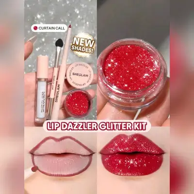 SHEGLAM Lip Dazzler Glitter Kit-Curtain Call Lip Combo