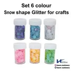 Snow shape glitter, for hand made,6color