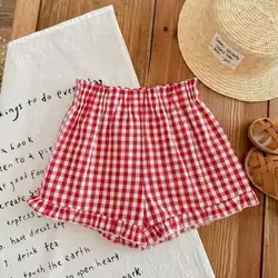 SHEIN LMoss Kids LMoss Baby Girl Casual Red Shorts - 2-3Years