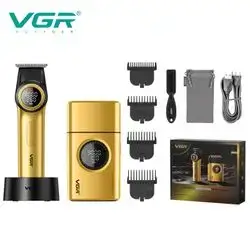 VGR Professional Shaving And Beard Trimming Kit - Gold - V-977