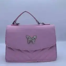 Pink Butterfly Accent Handbag
