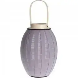 Lantern With Wood 27X40Cm Grey