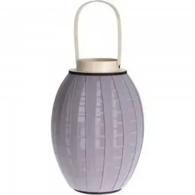 Lantern With Wood 27X40Cm Grey