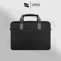UNIQ Stockholm Water-Resistant Nylon Laptop Messenger Bag - Black