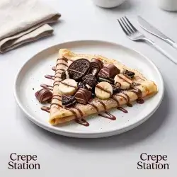 Oreo, Kinder, and Banana Crepe