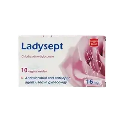 Ladysept (Chlorhexidine Digluconate 16mg) Antimicrobial And Antiseptic 10 Vaginal Ovules _ PHARMEX