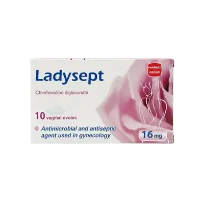 Ladysept (Chlorhexidine Digluconate 16mg) Antimicrobial And Antiseptic 10 Vaginal Ovules _ PHARMEX