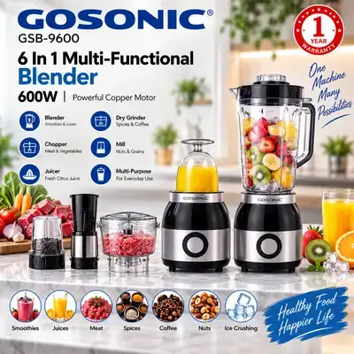 GOSONIC 600W | 6 in 1 Multi-Functional Blender GSB-9600