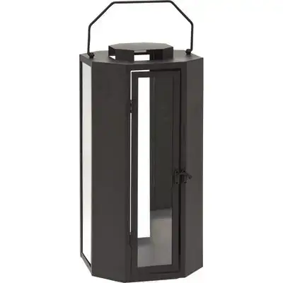 Lantern 22X43Cm Metal Black