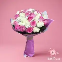 Bouquet Flowers- Pink&White