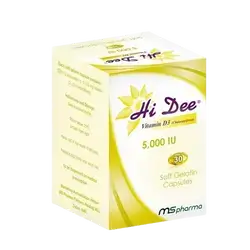 Hi Dee (Vitamin D3 5000 IU) 30 Soft Gelatin Capsules _ United Pharmaceuticals