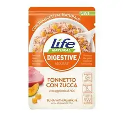 Life Cat - Natural - Mousse - Digestive - Tuna With Pumpkin - 70g