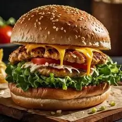 Double Chicken Burger With Cheese